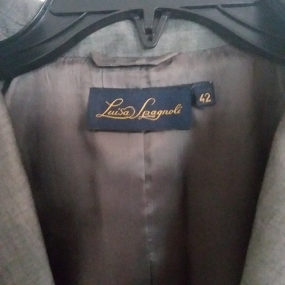 Italian Milan grey detailed stitching pant suit in fine wool - Picture 2 of 11